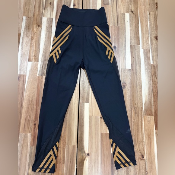 Ivy Park x Adidas Mesh Panel Leggings Black and Brown —Size XS - Picture 3 of 9